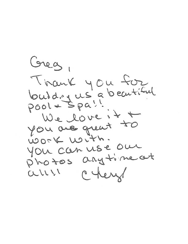 Letters about Florida Pool Designer Greg Ginstrom